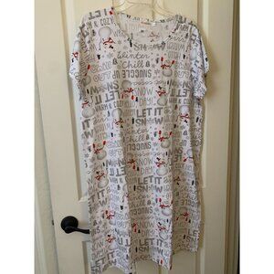 Womens Feremo White Winter Snowman Graphic Lounge Dress